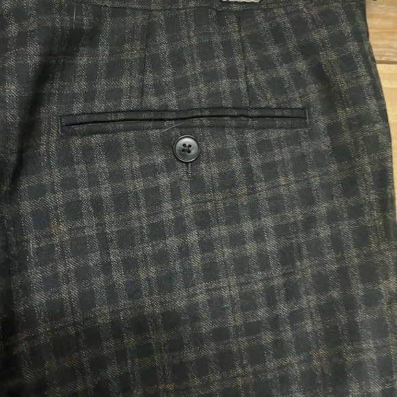 Reiss size 32x30 Black and Brown Plaid 100% Wool Dress Pants with Pockets - Picture 9 of 12